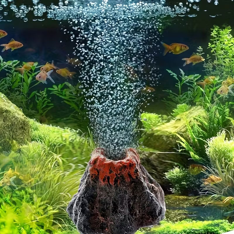 Aquarium Fish Games - Vulkanischer Sprudelstein für Aquarien, keine Batterien
