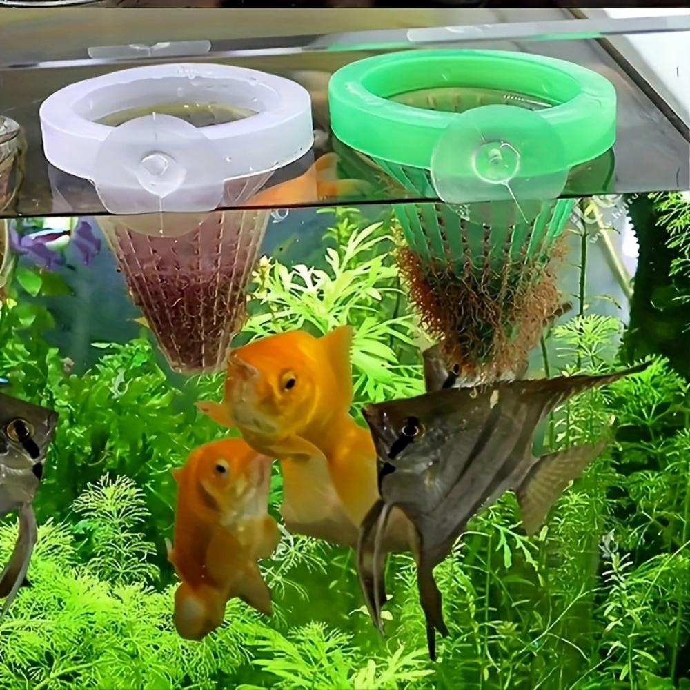 Aquarium Fish Price - 2 Aquarium-Korbfutterspender, Fischfutter-Lebendwurm-Kegelförmiger Fütterungs-Trichter, Geeignet für